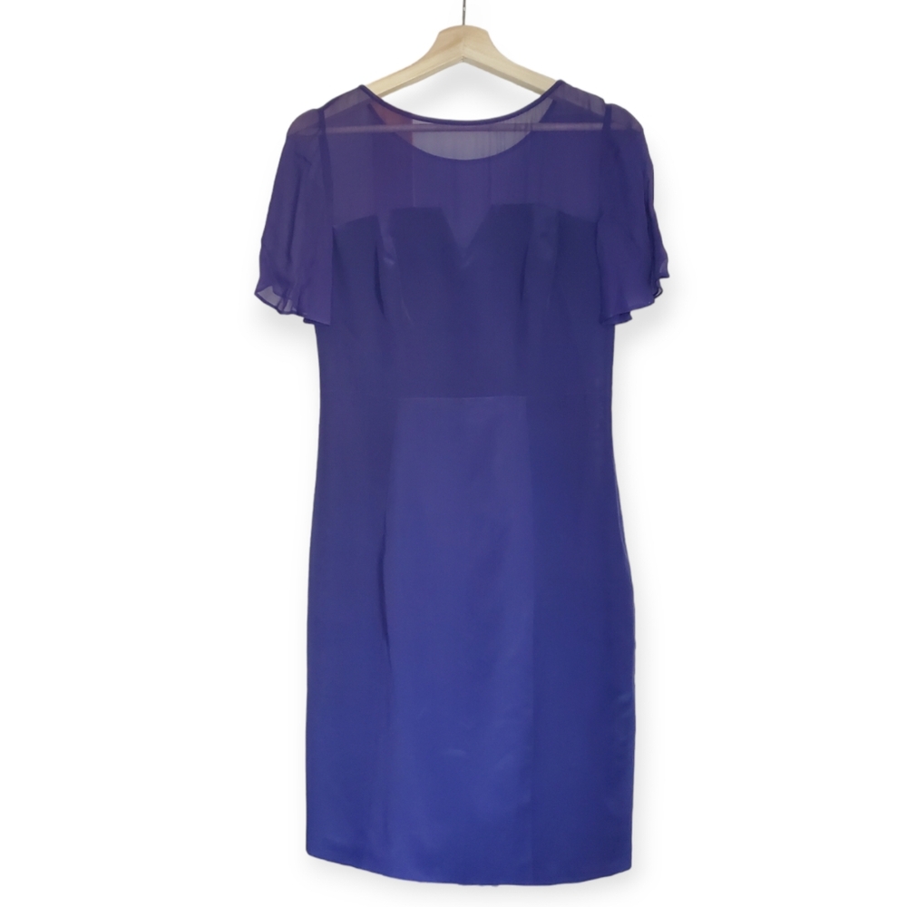Pristine! Boden Limited Edition Navy Silk Sheer Cutout Sheath Dress UK10 US6